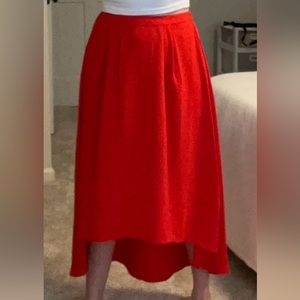 ✅🛑 - SOLD- Vince Camuto High Low Red Flowy Midi Skirt Women’s Size XS